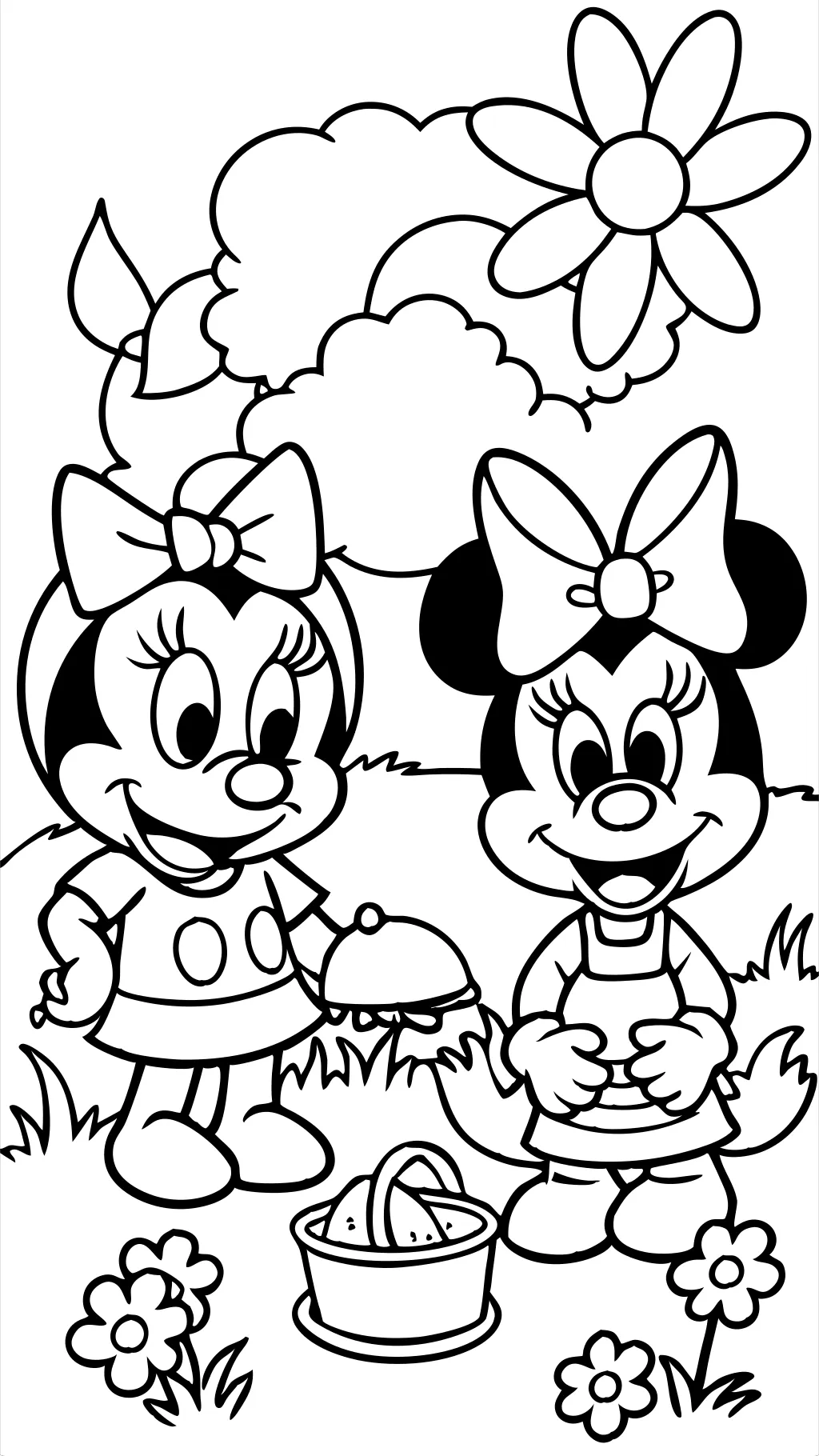 pages à colorier Minnie Mouse et Daisy Duck